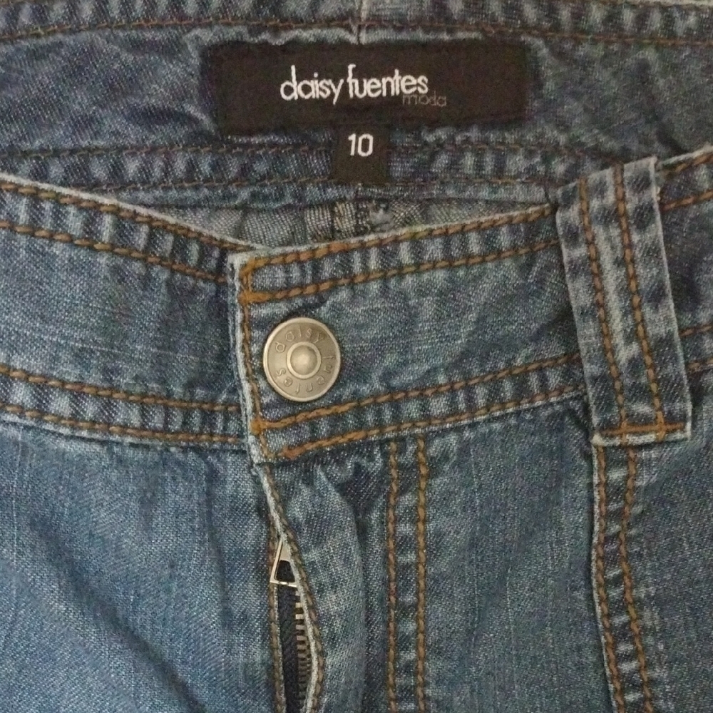 Daisy Fuentes Blue Wide Leg Jeans - Picture 2 of 6